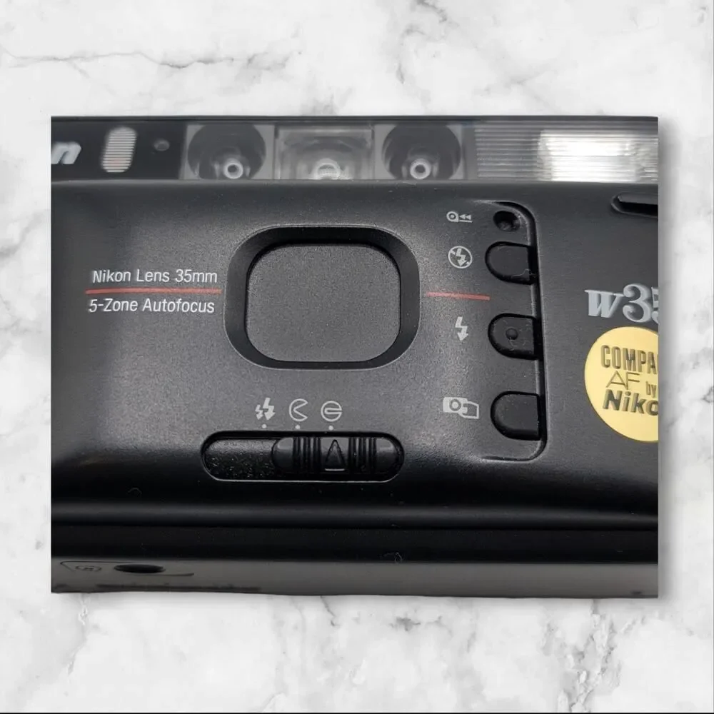 Vintage Nikon W35 - 35mm Point and‎ Shoot Film Camera with Manual And Strap EUC